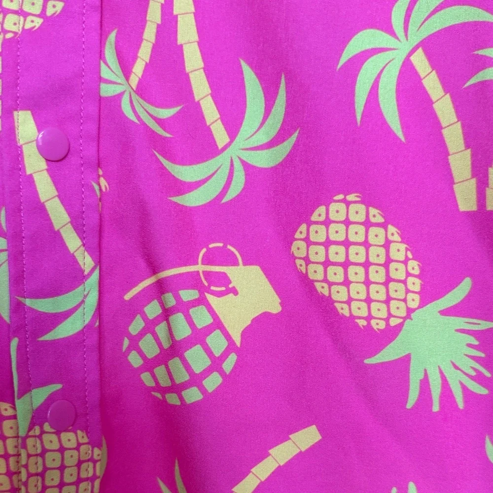 Savage Tacticians Co Tropical Pink Pineapple Print Shirt - Picture 3 of 3